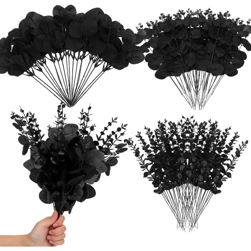 Eucalyptus Preserved - Feuilles d'eucalyptus noires tiges guirlande de