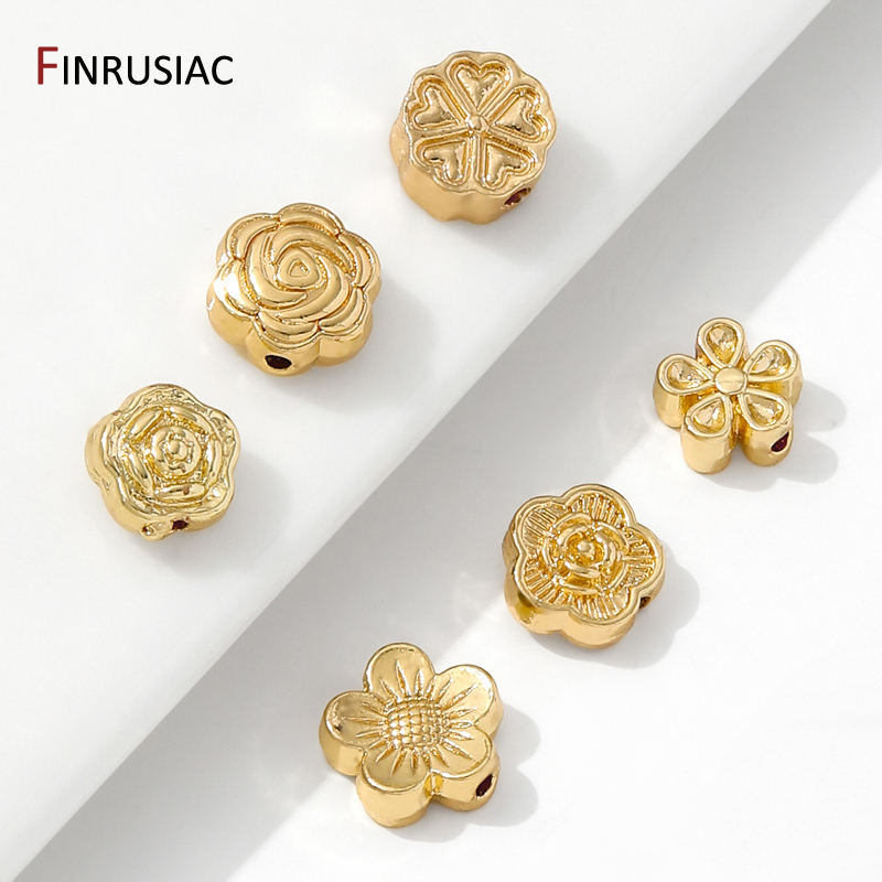 Flower Supply - Perles d'espacement de fleurs en laiton